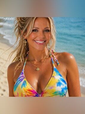 🌈 Hobie Front Tie Triangle Bikini Top | SIZE SMALL 🌈